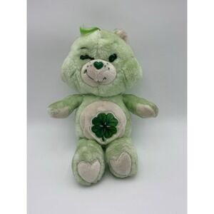 Vintage Care Bears 13" Good Luck Bear Plush Sleepy Green 1980s Kenner 1984 Wink